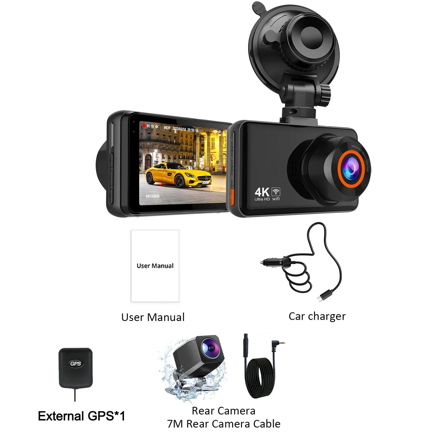 Dash Cam for Cars 4K Front or Rear Camera Car Dvr WIFI Car Camera
