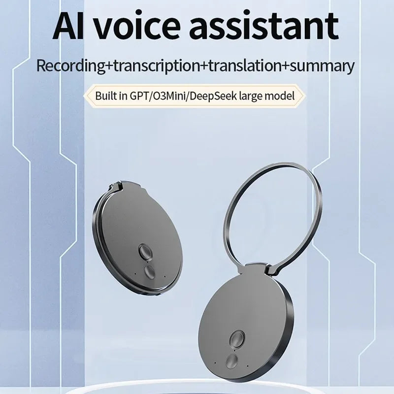 AI ChatGPT Voice Recorder 8-128GB Mini Keychain Recording Device