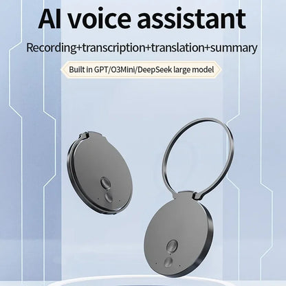 AI ChatGPT Voice Recorder 8-128GB Mini Keychain Recording Device