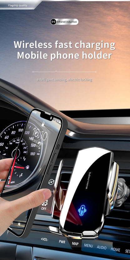 Wireless Car Phone Holder 15W Fast Charging Wireless Charger