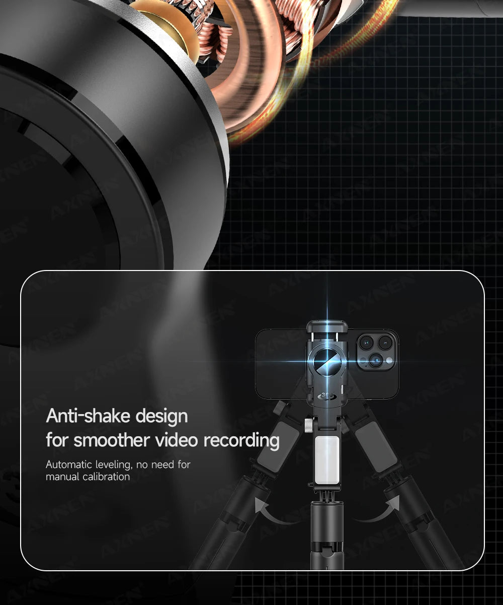 AXNEN AI Desktop Gimbal Tripod Extendable Selfie Stick