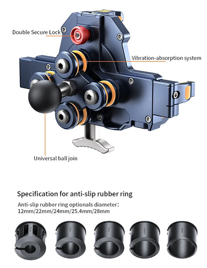 Universal  Motorcycle Phone Holder Alloy Anti-Shake 360° Adjustable