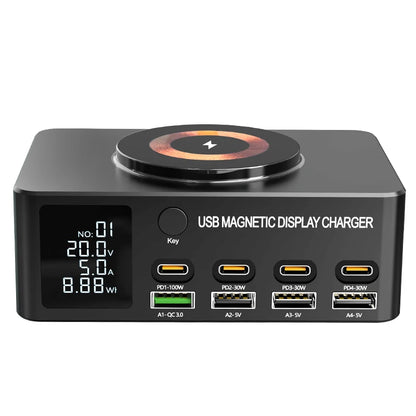 220W GaN USB Type C Fast Charger Portable Charging Station Charger