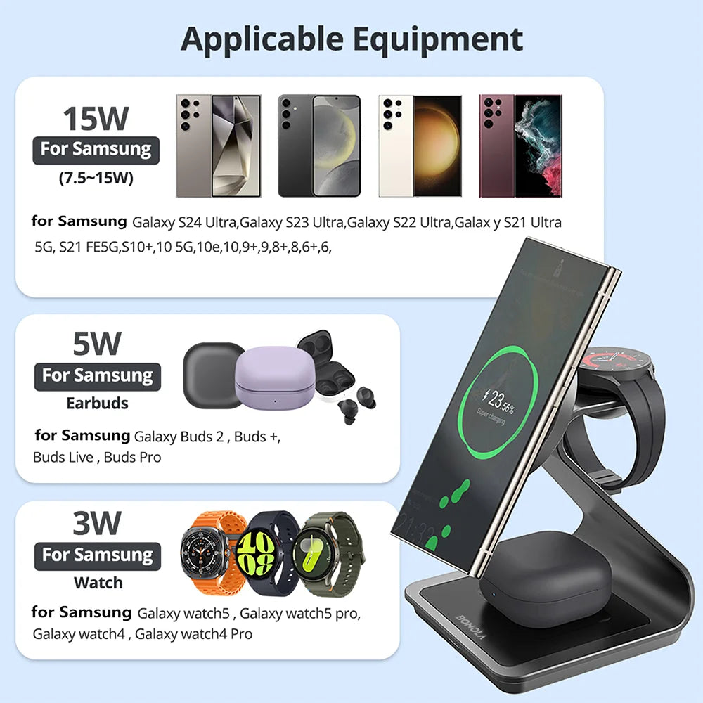 Bonola Magnetic 3 in 1 Wireless Charger Station