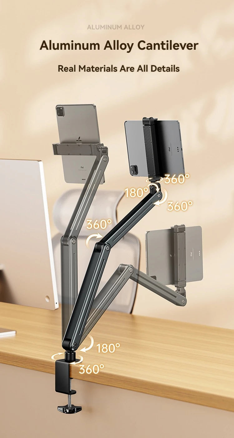 Phone Stand Long Arm Rotatable Tablet Holder