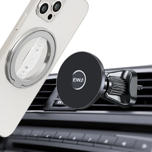 EWA Magnetic Phone Grip and Stand with Silicone Finger Strap