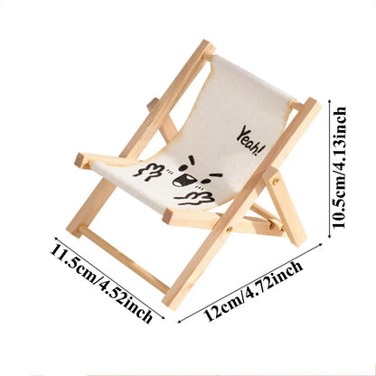 Wood Chair Shape Mobile Phone Stand Beach chair Desktop