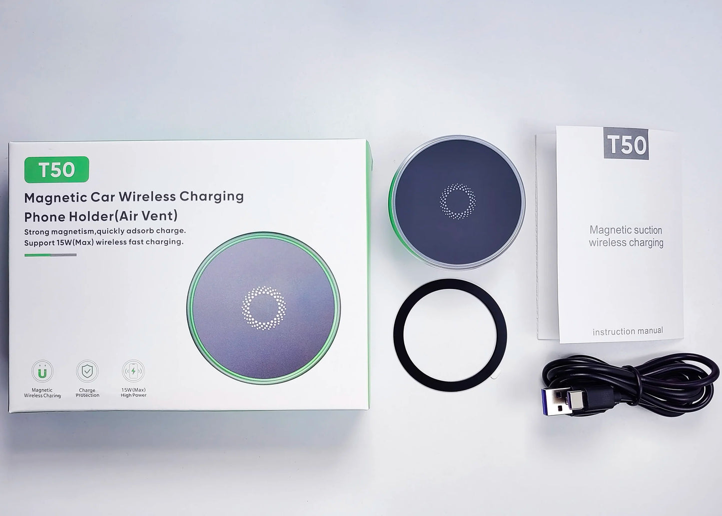 Magnetic Phone Holder 15W Wireless Charging Phone Stand