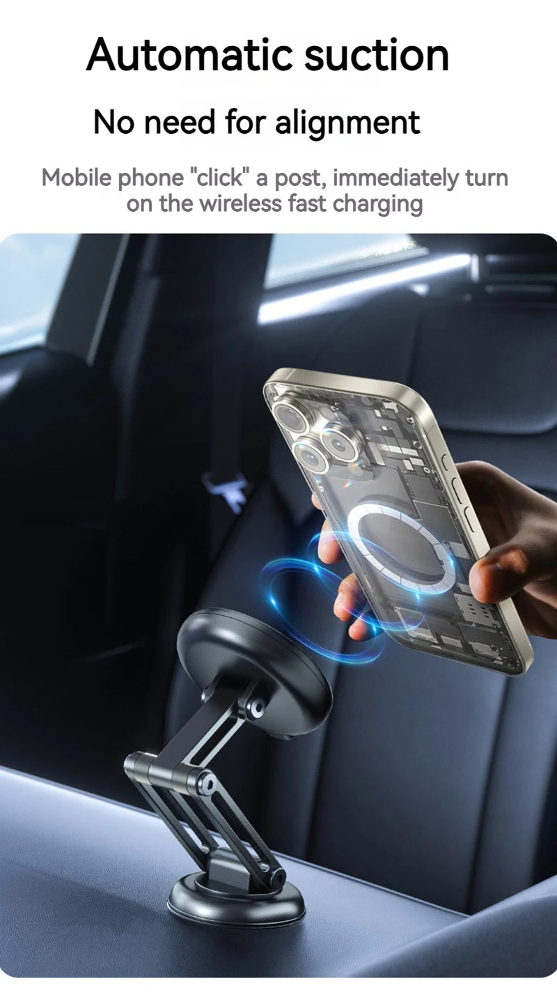 15W Metal Magnetic Car Phone Holder Wireless Charger