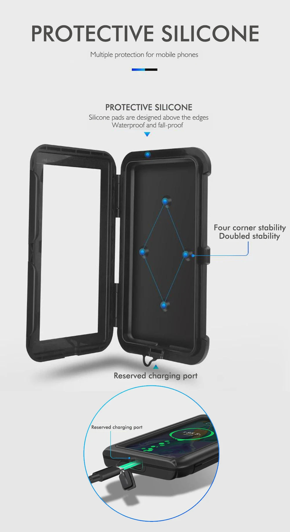 New Motorcycle Phone Holder 360 Degree Rotation Cell Phone Clamp