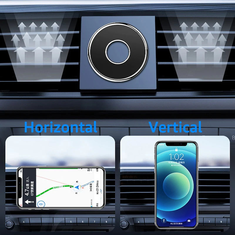 Magnetic Car Phone Holder Round Metal Strong Magnet GPS Bracket