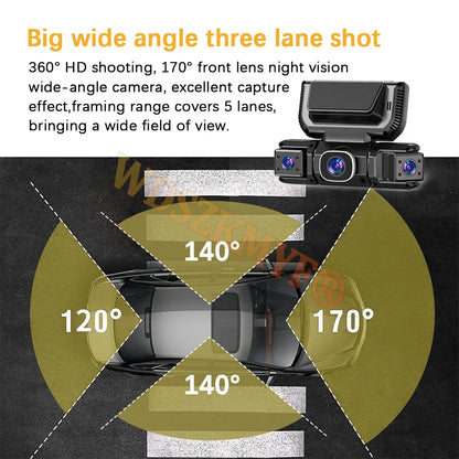 New WIFI 4Channel 360 Degree  Car Dvr 1080P Video Recorder