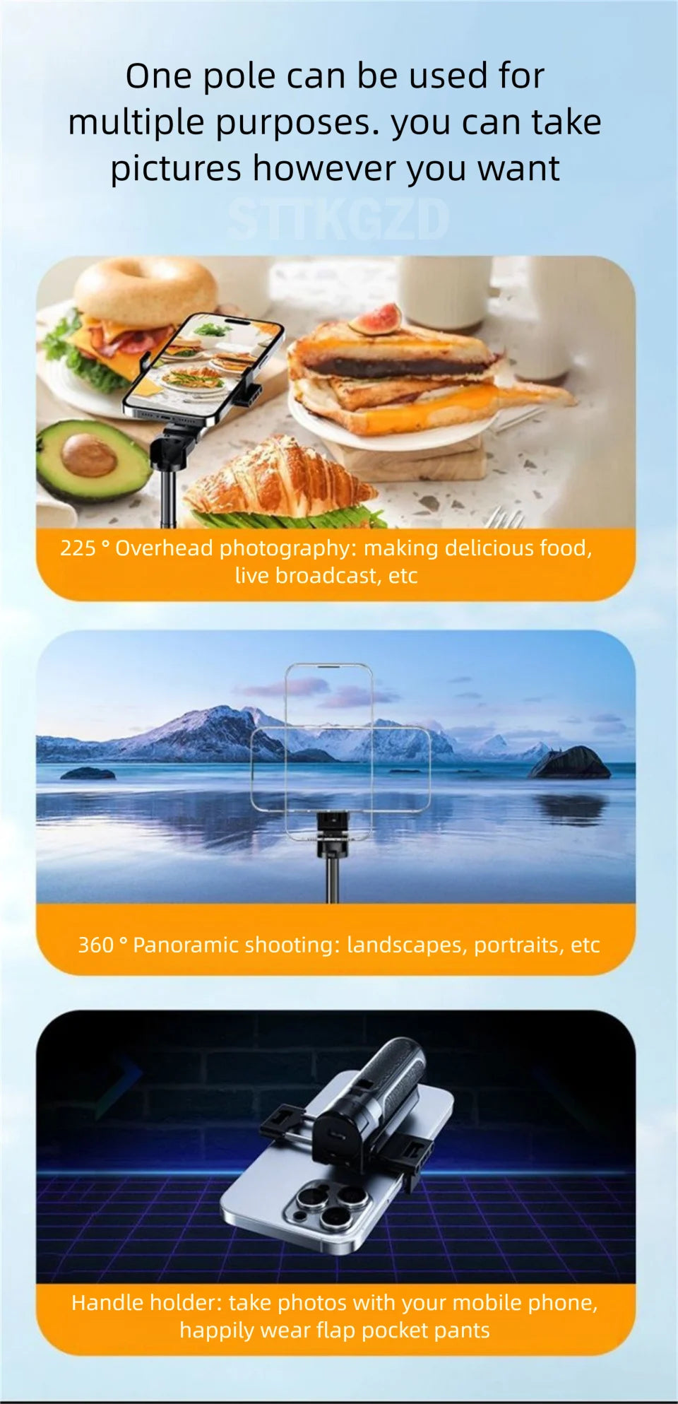 Super Mini Selfie Stick Portable Phone Holder Shooting Aid