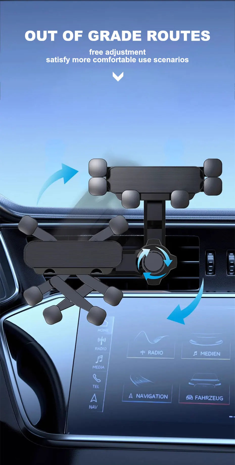 SEAMETAL Car Phone Holder Gravity Auto Cellphone Stand Mount