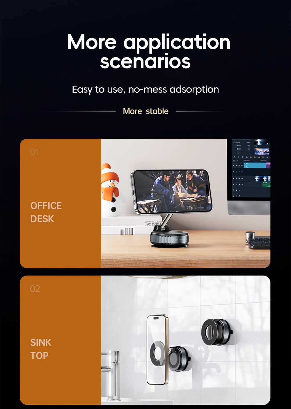 360° Rotation Car Dashboard Holder Magnetic Suction Cup Holder