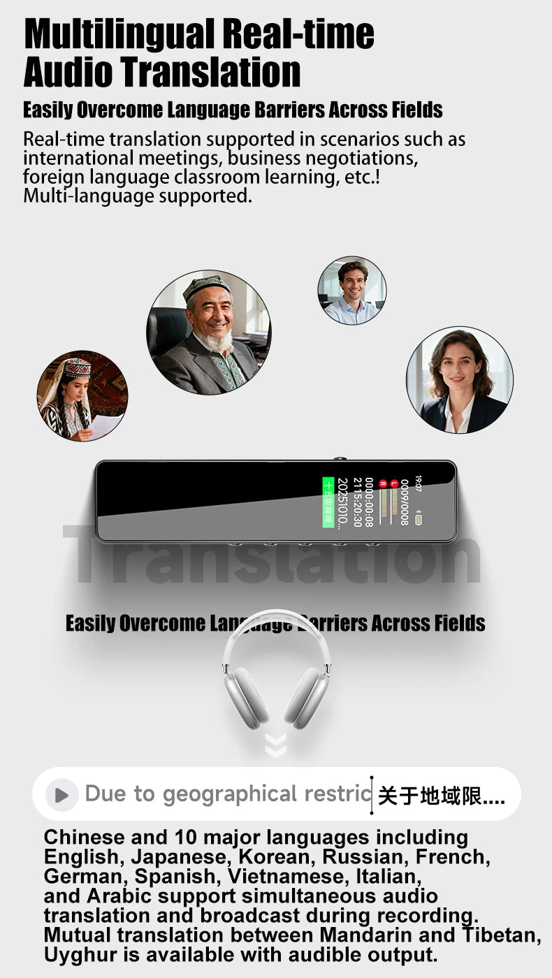 Famue Ai Voice Recorder with Text Transcription Mini Portable