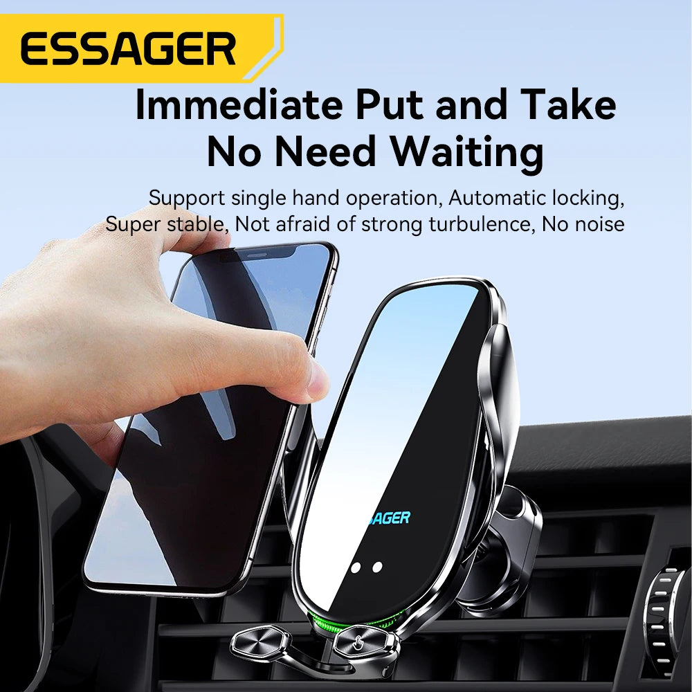 Essager Qi 15W Wireless Charger Car Phone Holder In Car Air Vent