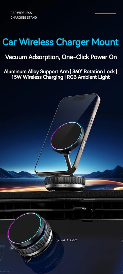 15W Universal Car Magnetic Phone Wireless Charging Holder