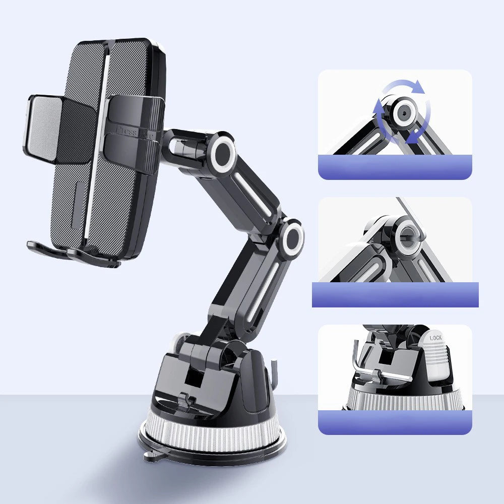 Adjustable Flexible Arm Car Phone Mount with Strong Suction Cup