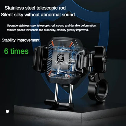 Motorcycle Phone Holder Shockproof 15W Wireless Charger