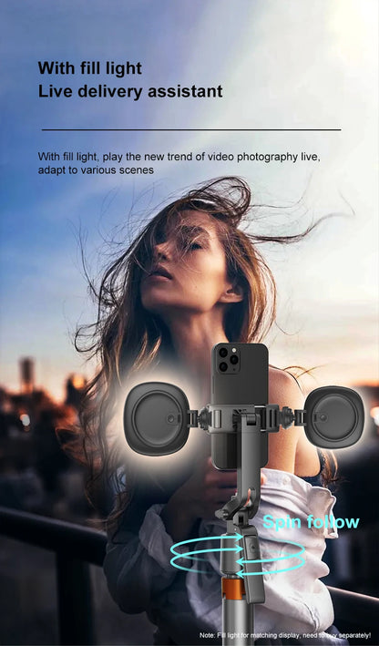 AI Face Tracking Tripod Intelligent Smart Selfie Stick Foldable