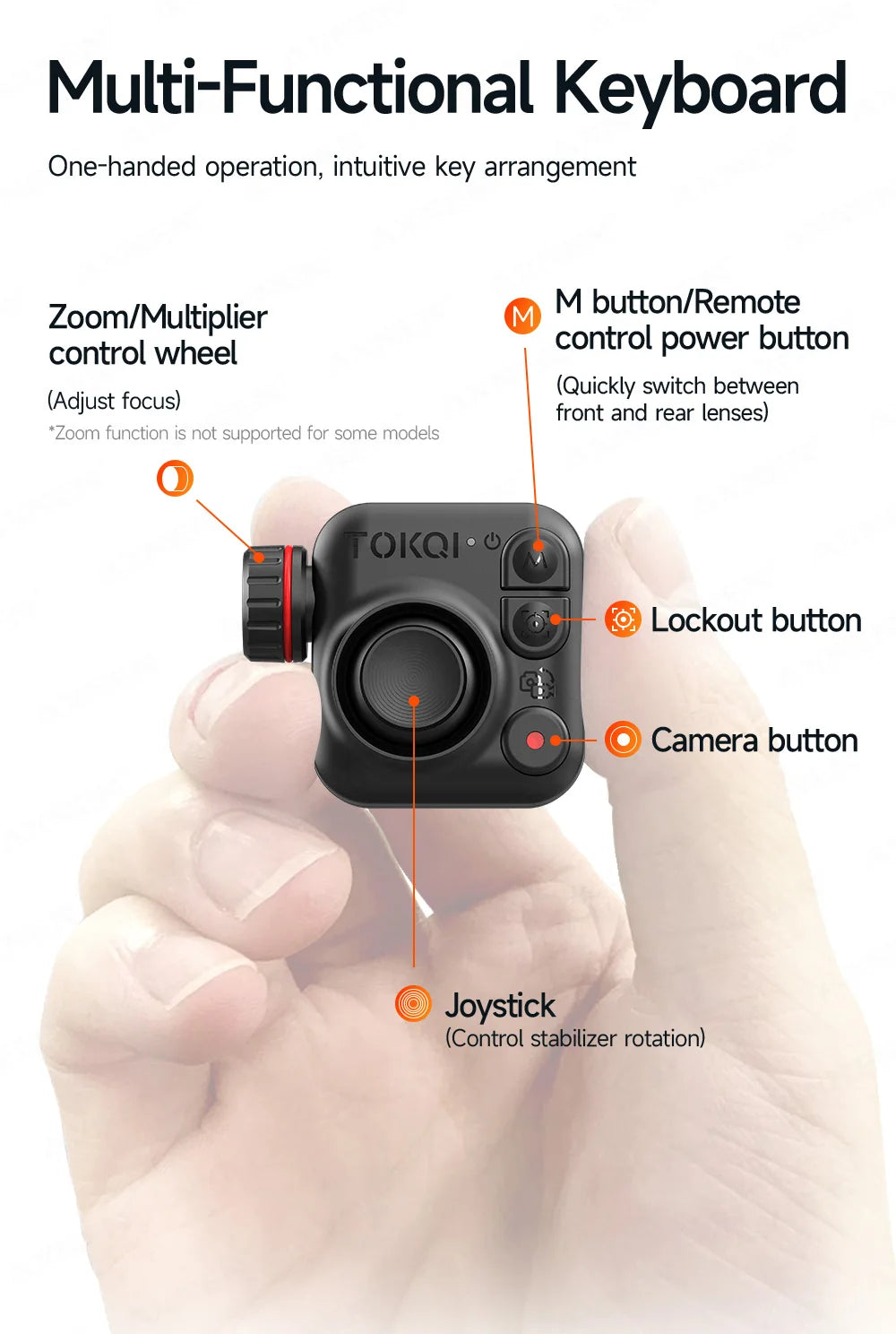 Foldable 3-Axis Phone Gimbal Stabilizer with Telescopic Rod