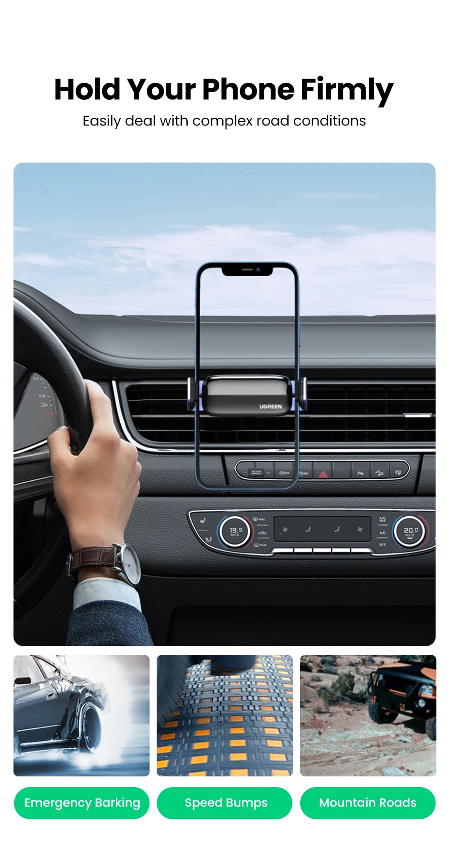 UGREEN Car Phone Holder Stand For Mobile Phone Air Vent