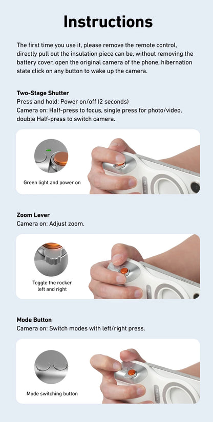 Phone Camera Shoot Hand Grip Magnetic Phone Holder