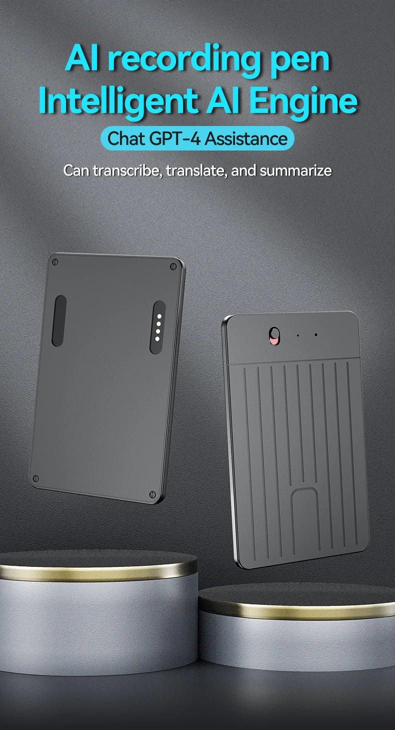 Ultra-Thin 180 Languages AI Voice Recorder Online Translator