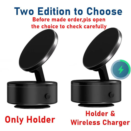 Electric Vacuum Suction Magnetic Car Phone Wireless Charger Holder