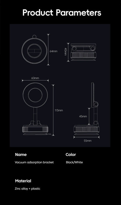 360° Rotation Car Dashboard Holder Magnetic Suction Cup Holder