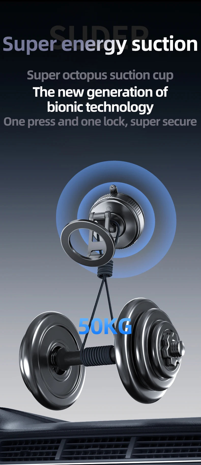 Universal Strong Magnetic Car Phone Holder Foldable Design