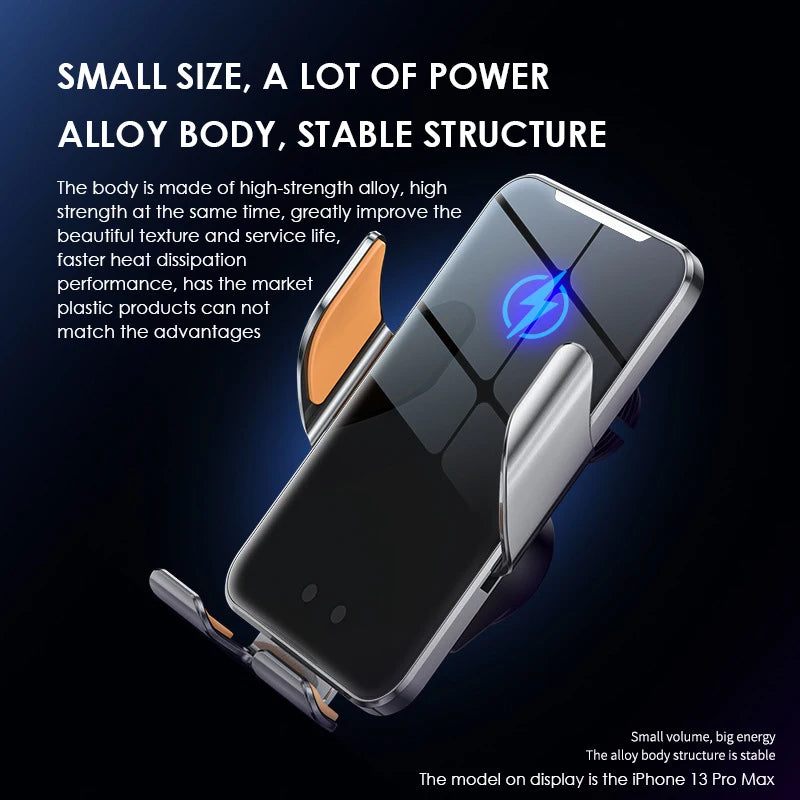 Wireless Car Charger Air Vent Auto Clamping Super Fast Charging