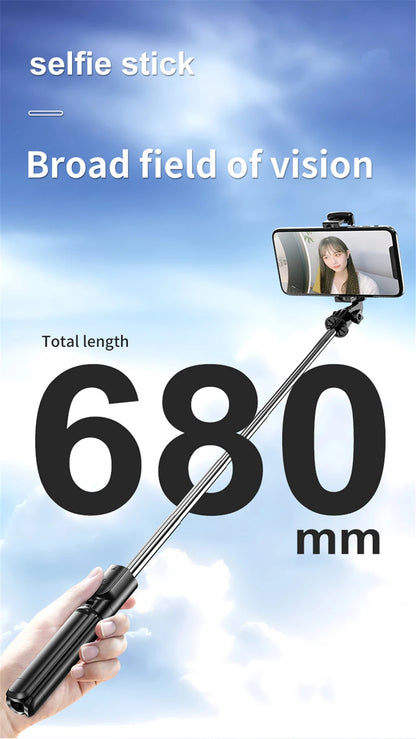 Extended Foldable Wireless Bluetooth Selfie Stick Tripod