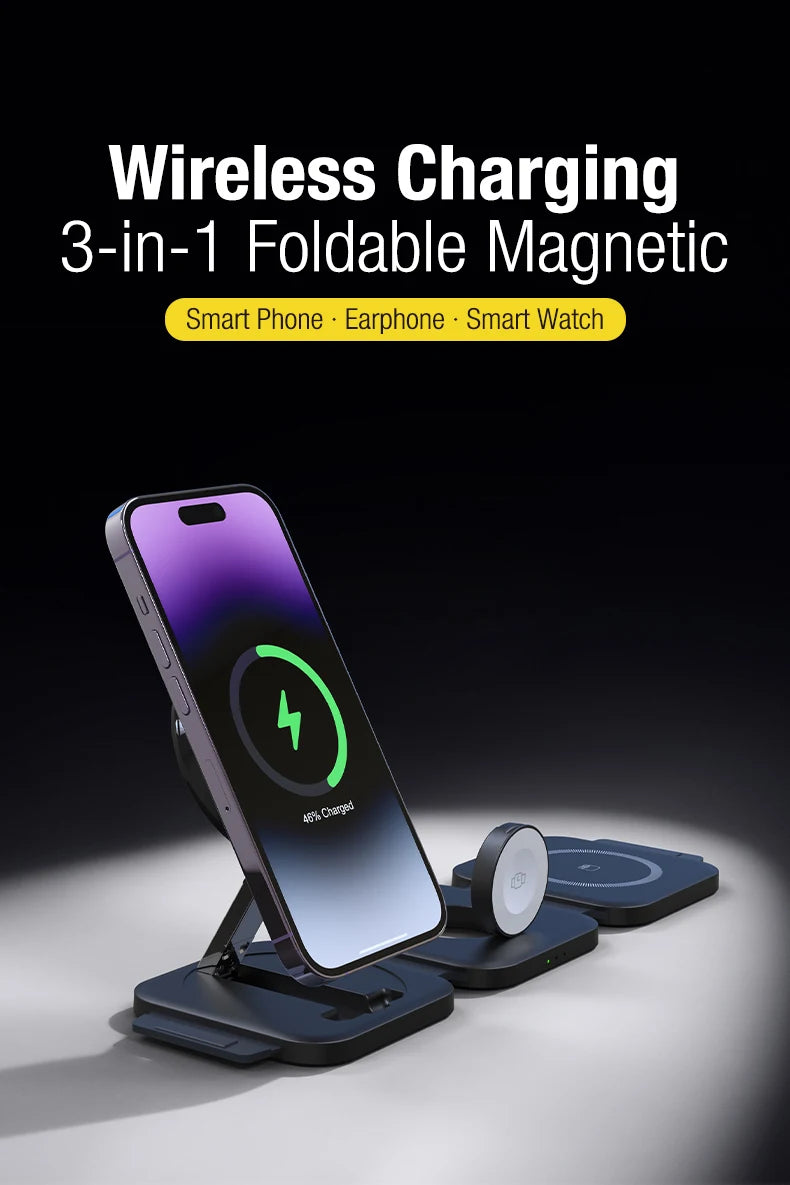 3 in 1 Wireless Charger Magnetic For iPhone Fast Charging