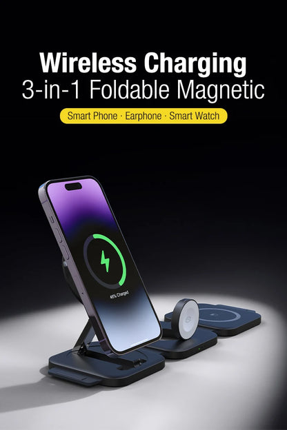 3 in 1 Wireless Charger Magnetic For iPhone Fast Charging