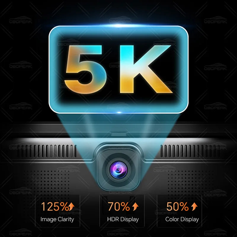 OBDPEAK K8 Pro Front 5K Rear 1080P Dash Cam Camera