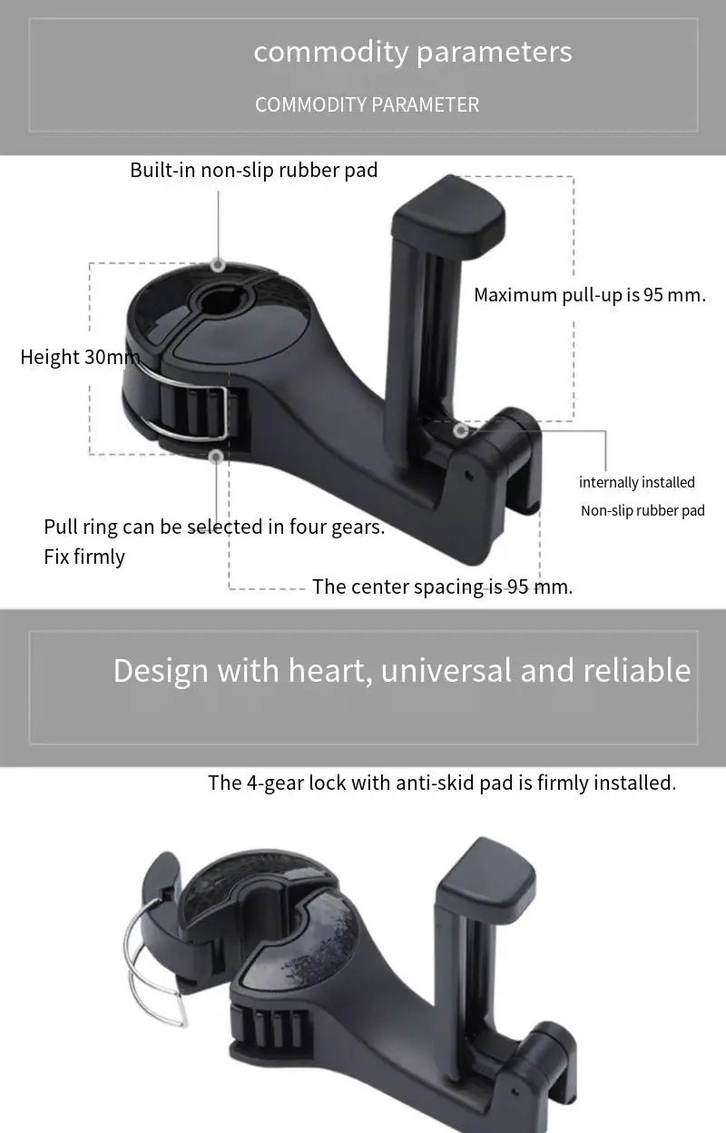 Car mounted hook black phone holder hook multifunctional