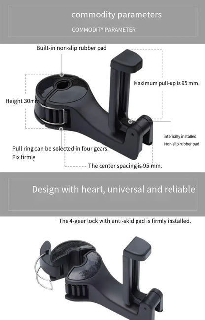 Car mounted hook black phone holder hook multifunctional
