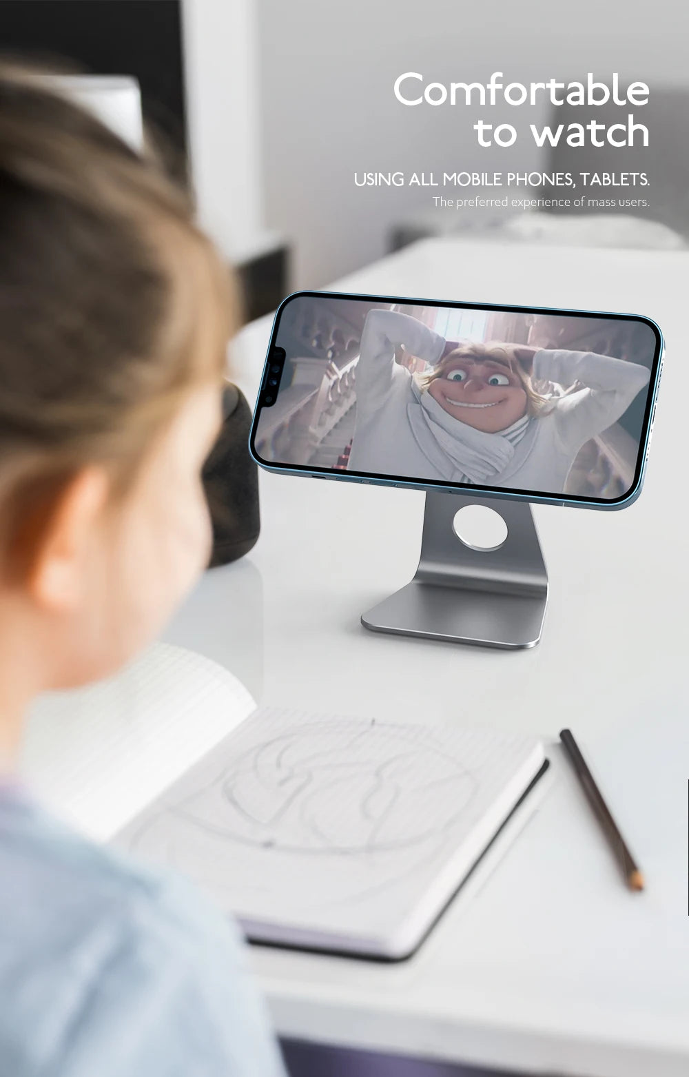 Desktop Magnetic Mobile Phones Holder Aluminum Bracket