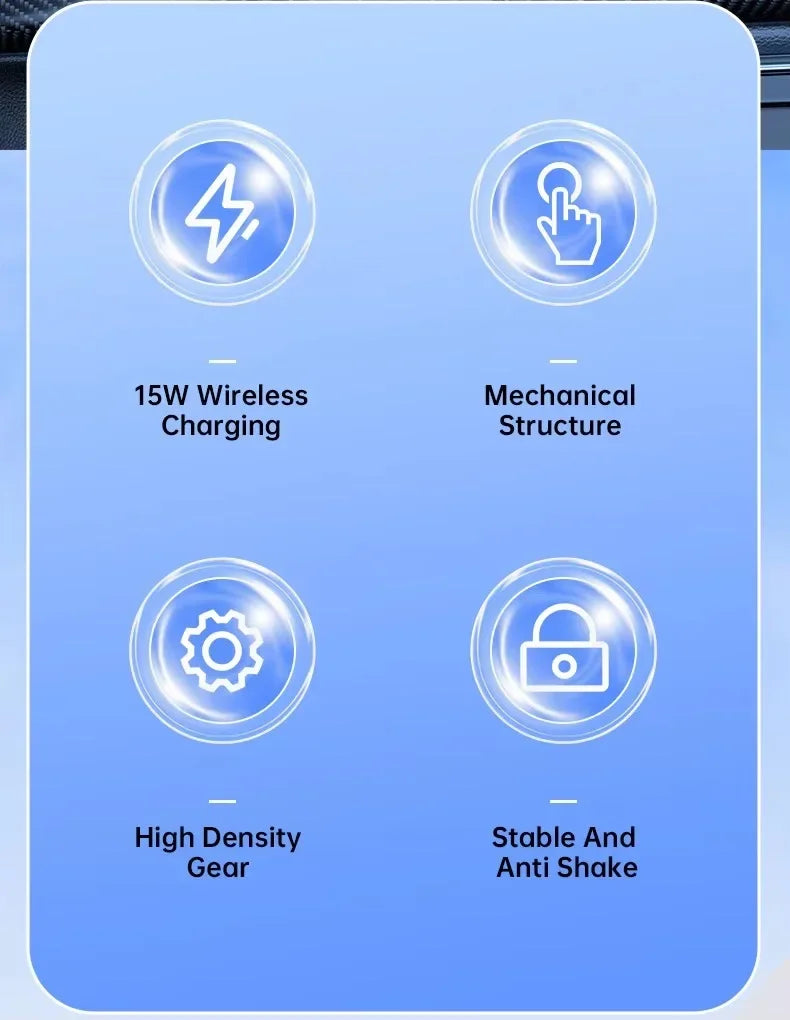 Wireless Car Charger Fast Charge Manual Clamping Air Vent