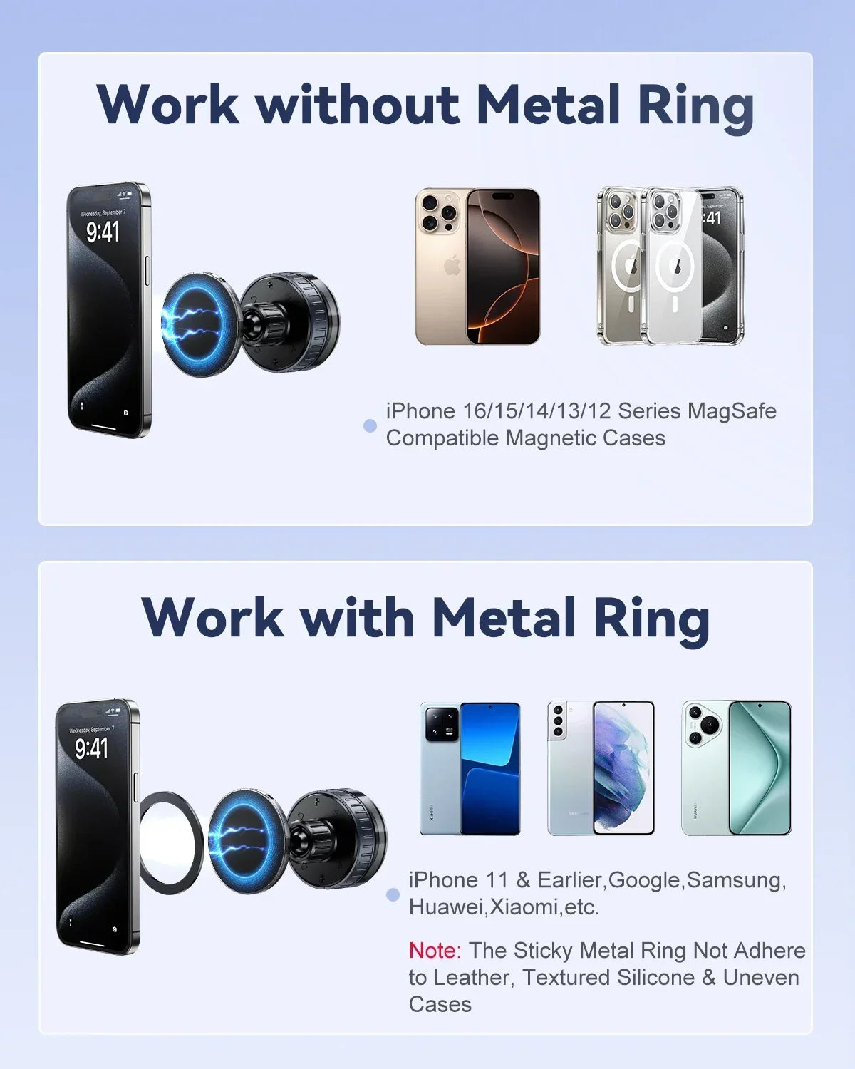 Magnetic Suction Cup Shower Phone Holder Mirror Phone Mount