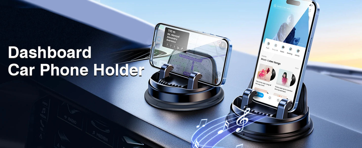 Car Phone Mount Holder for Dash One-Handed