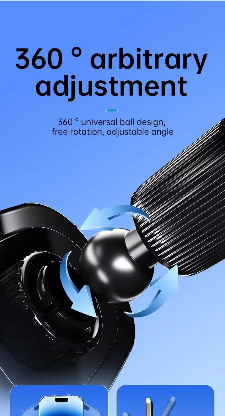 Wireless Car Charger Fast Charge Manual Clamping Air Vent