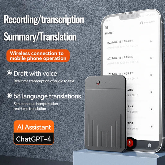 8-128GB AI ChatGPT-4 Intelligent Voice Recorder Audio App Device