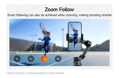 Foldable 3-Axis Phone Gimbal Stabilizer with Telescopic Rod