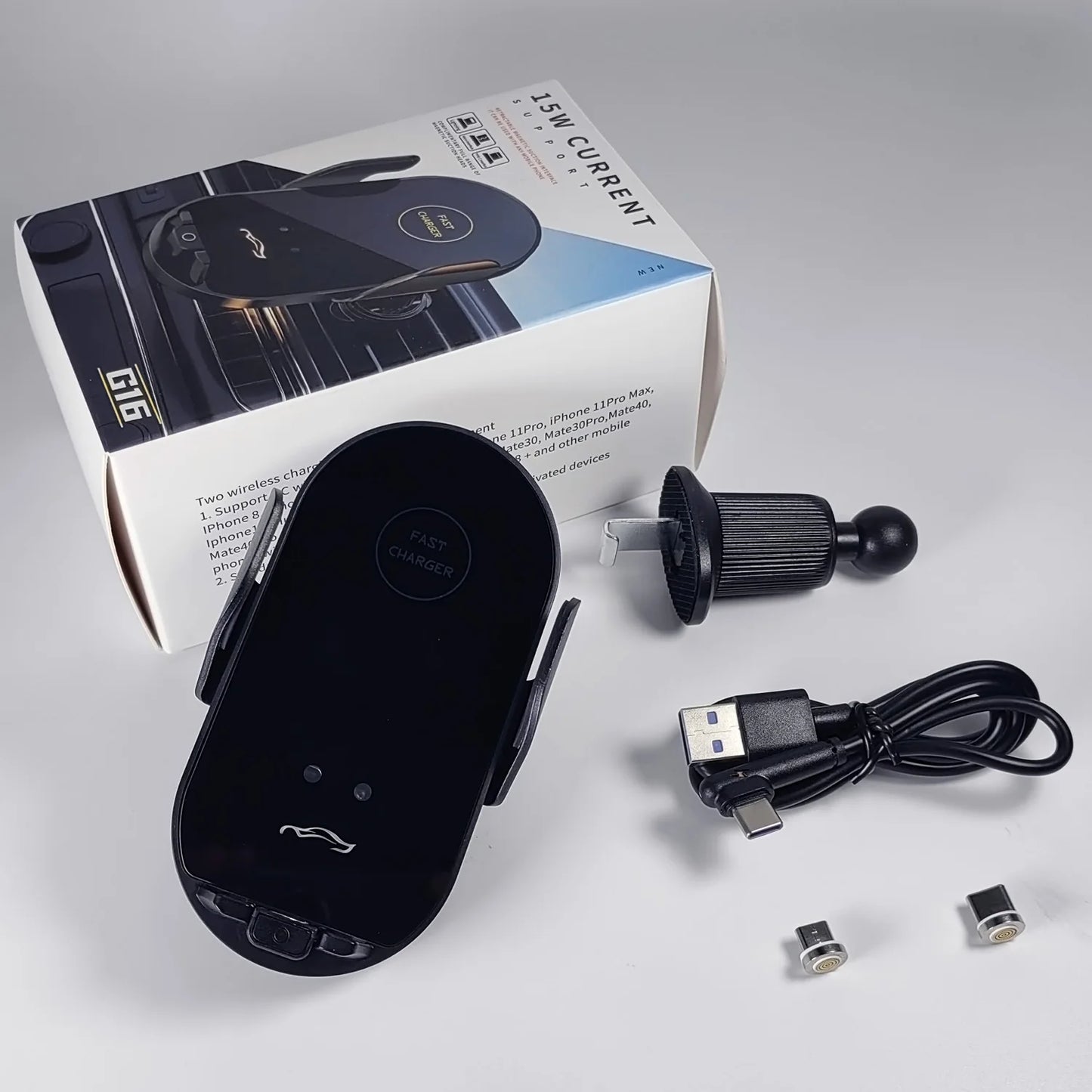 Car Phone Holder Wireless Charging Magnetic Phone Holder Car