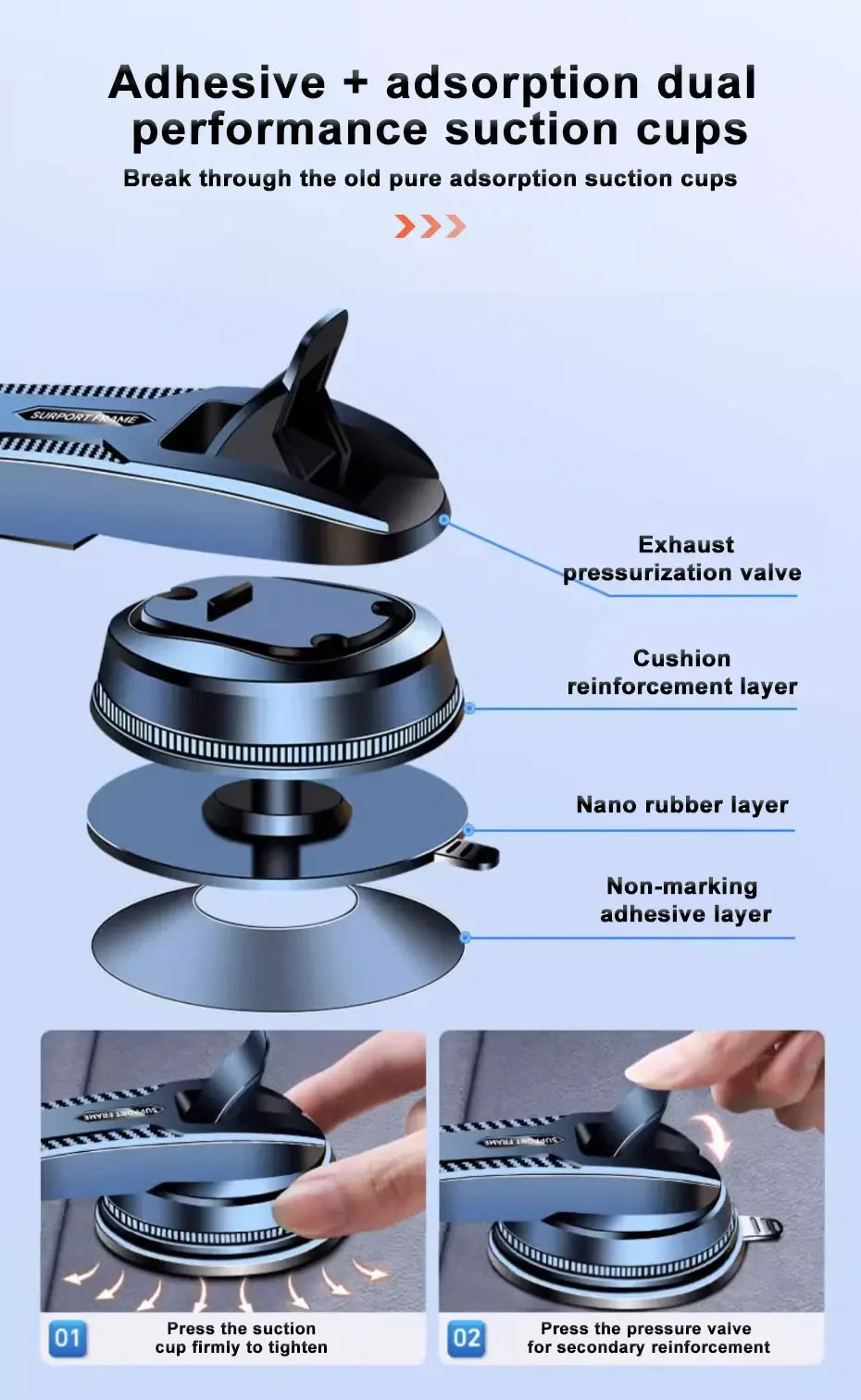 Sucker Car Phone Holder Mount Stand Suction Cup Smartphone