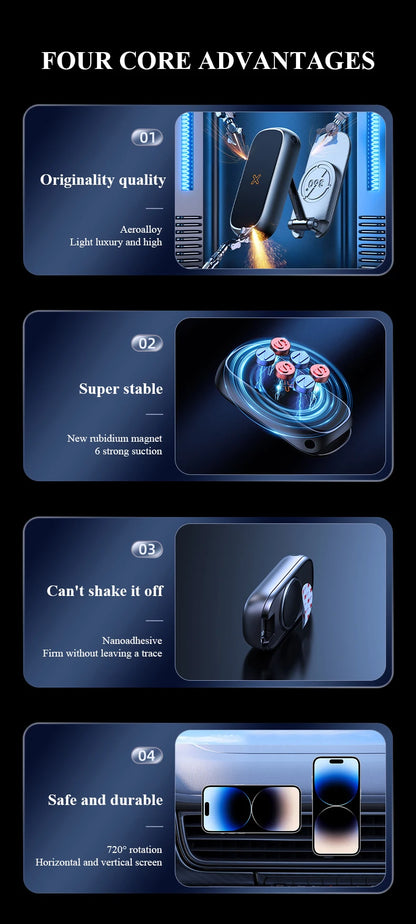 Magnetic Car Mount All-Metal Strongest Magnet Foldable