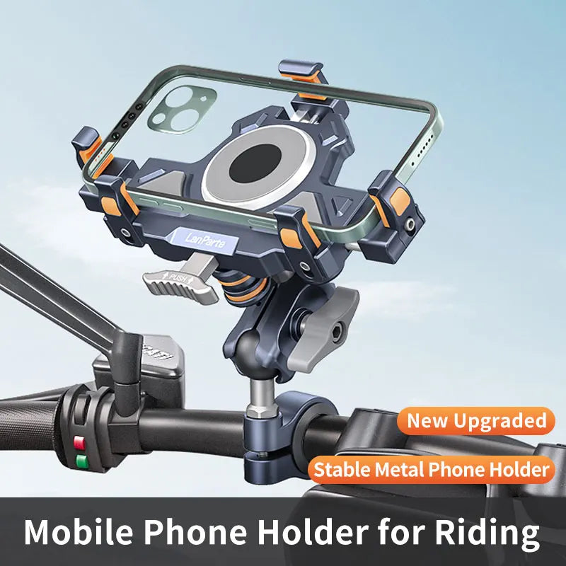 Universal  Motorcycle Phone Holder Alloy Anti-Shake 360° Adjustable